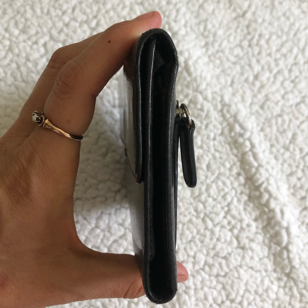 Coach Black Leather Long Wallet with Metal Logo - Picture 5 of 5